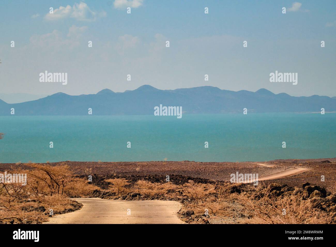 Vue panoramique sur le lac Turkana depuis Loiyangalani dans le comté de Turkana Banque D'Images