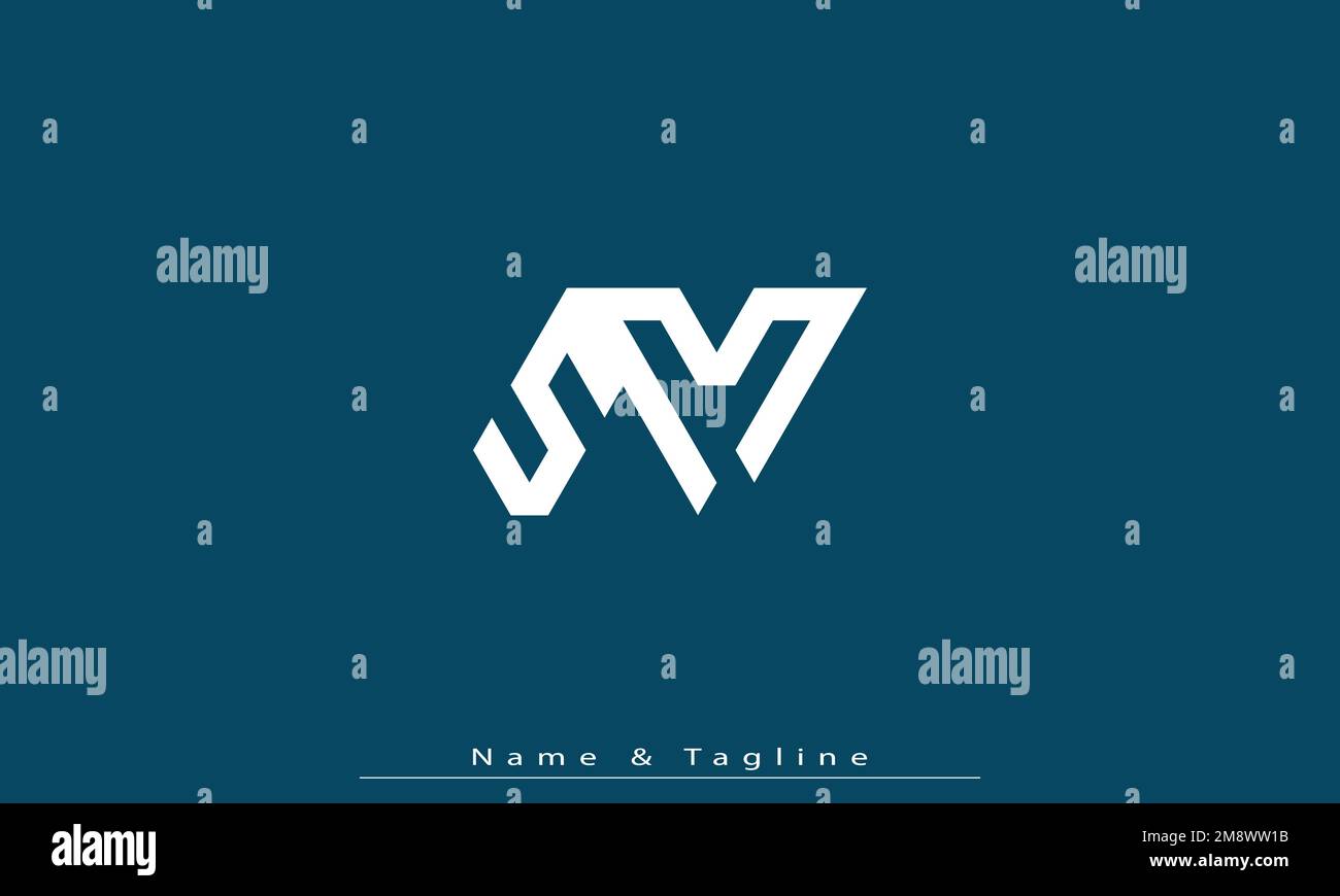 Lettres de l'alphabet initiales Monogram logo SM , MS Illustration de Vecteur