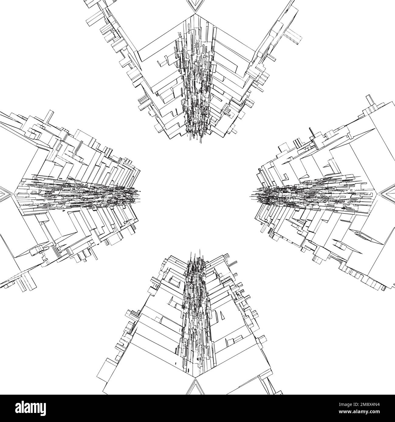 Résumé Construction dans la forme du vecteur transversal Illustration de Vecteur