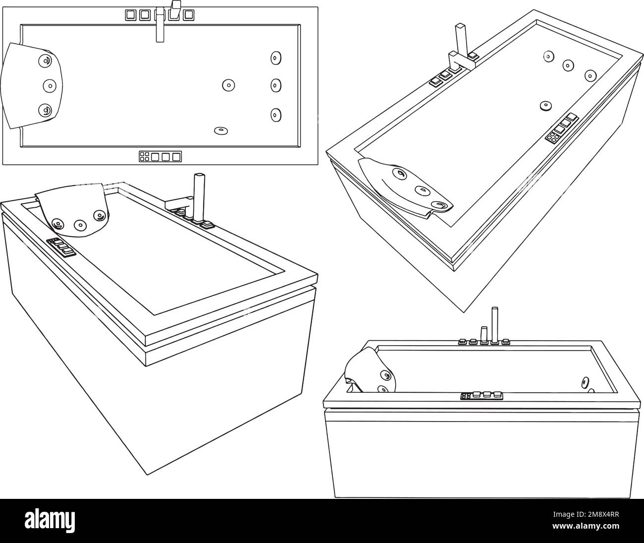 Salle de bains baignoire Vector Illustration de Vecteur