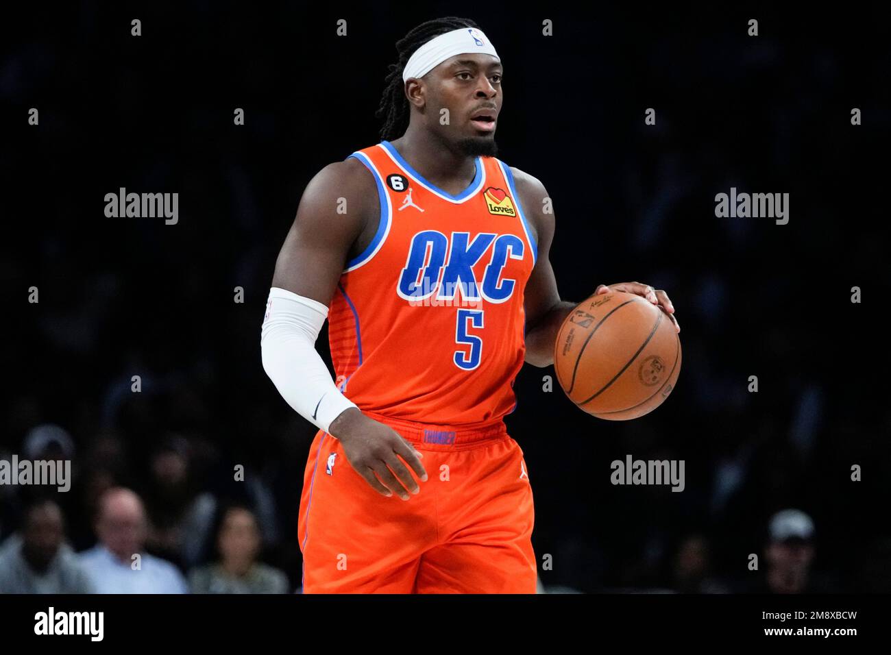 Oklahoma City Thunder's Luguentz Dort (5) during the second half of an ...