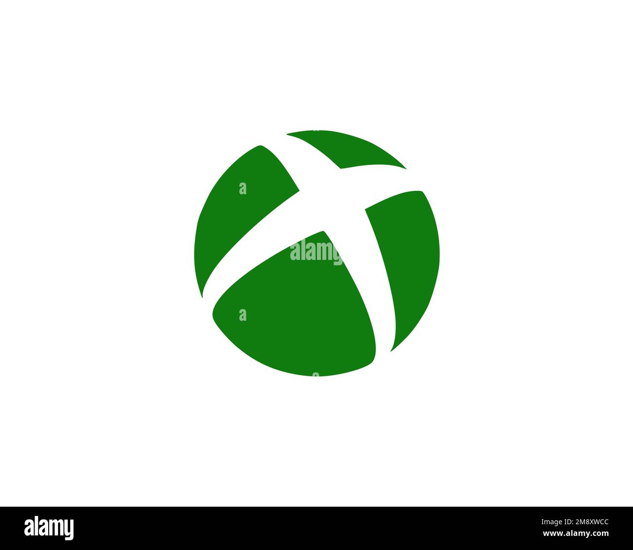 Application Xbox, logo pivoté, fond blanc B Banque D'Images