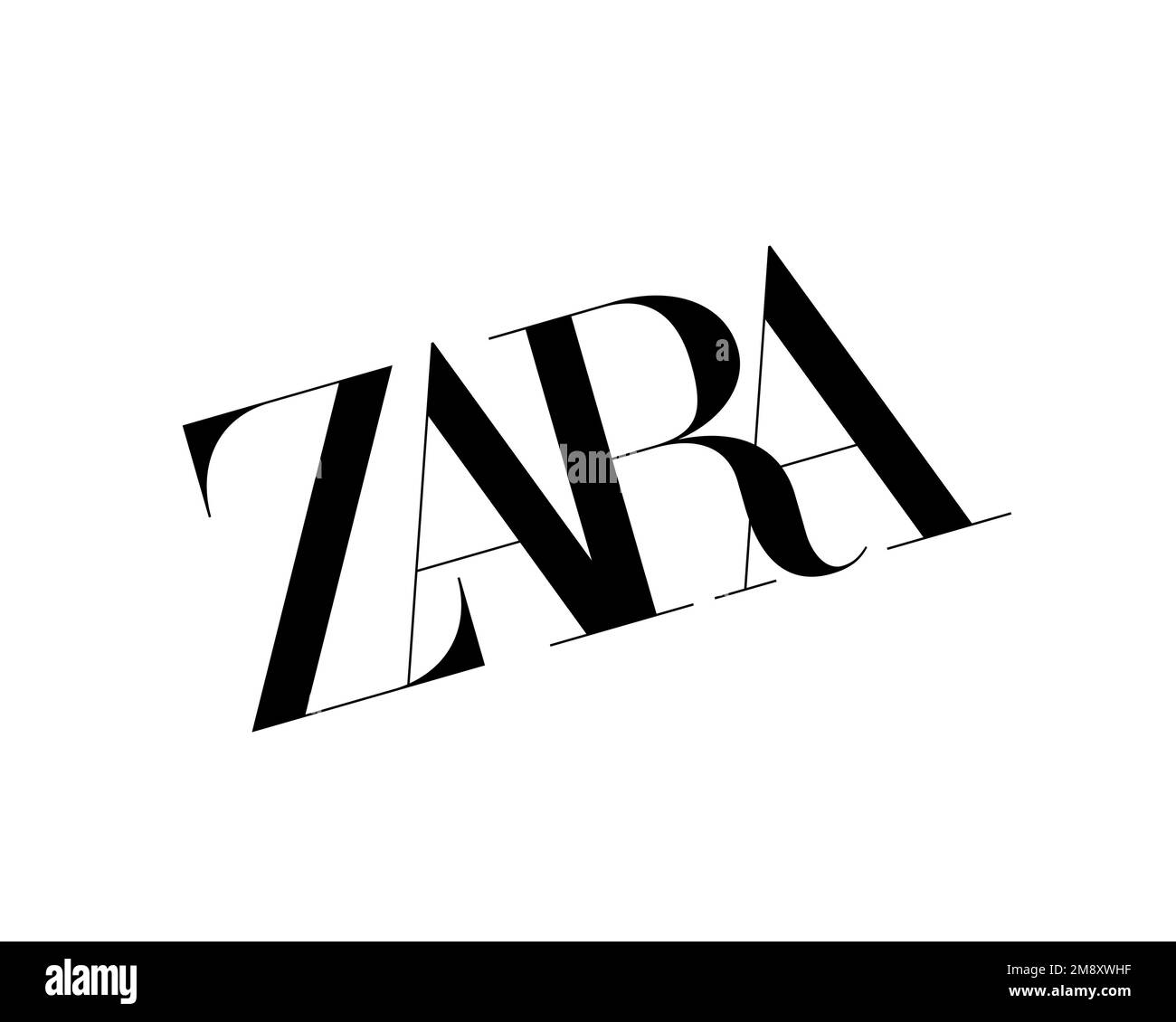 Zara Retail, er Zara Retail, er, logo pivoté, fond blanc Banque D'Images