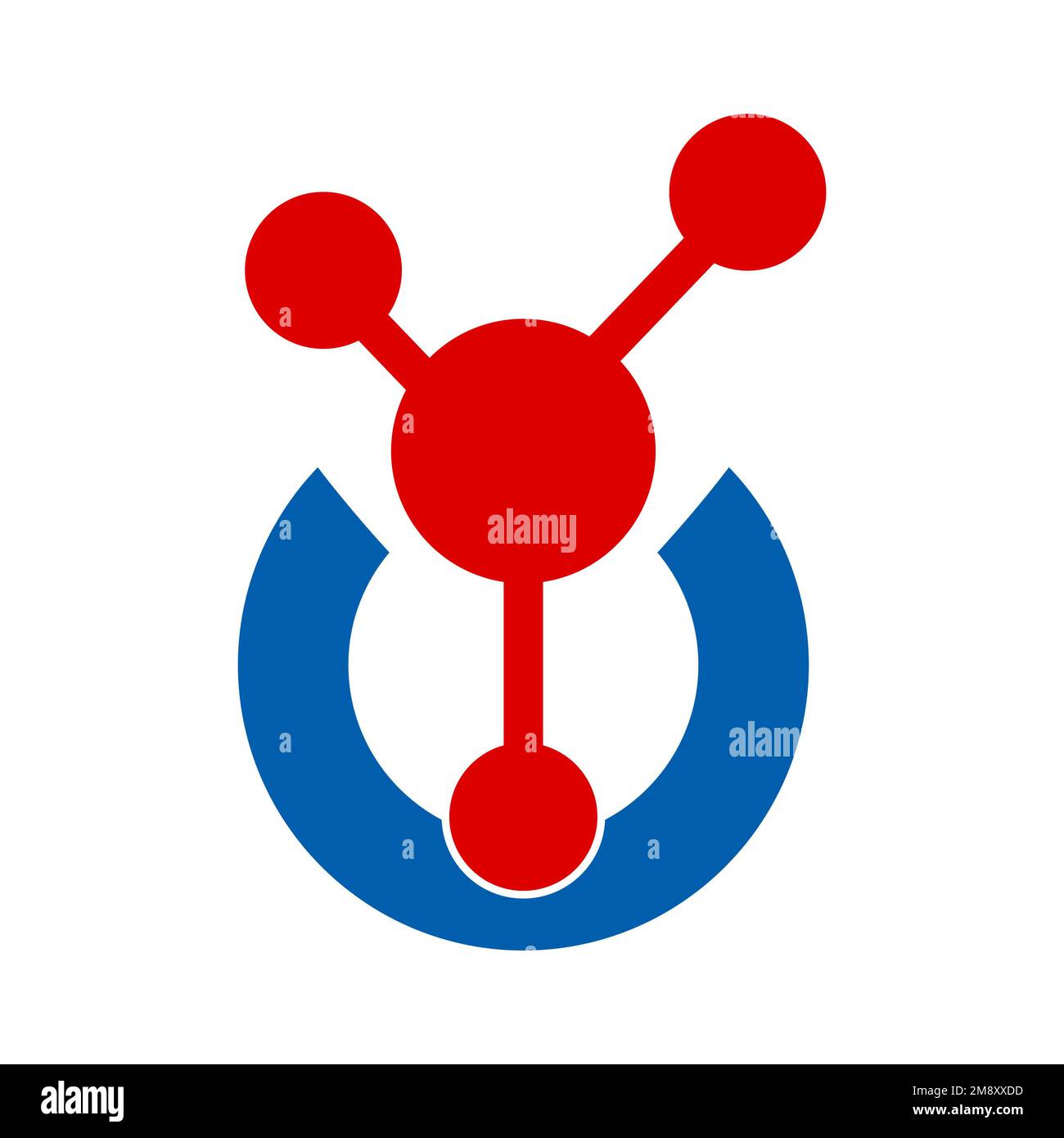 réseau moléculaire internet ou chimie logo et icône vecteur Banque D'Images