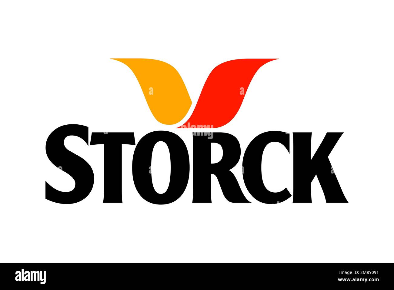 August Storck, logo, fond blanc Banque D'Images