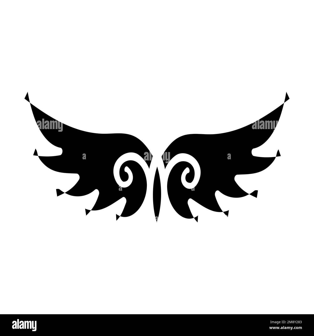 illustration de l'ange gothique foncé ou de l'aile démon Banque D'Images