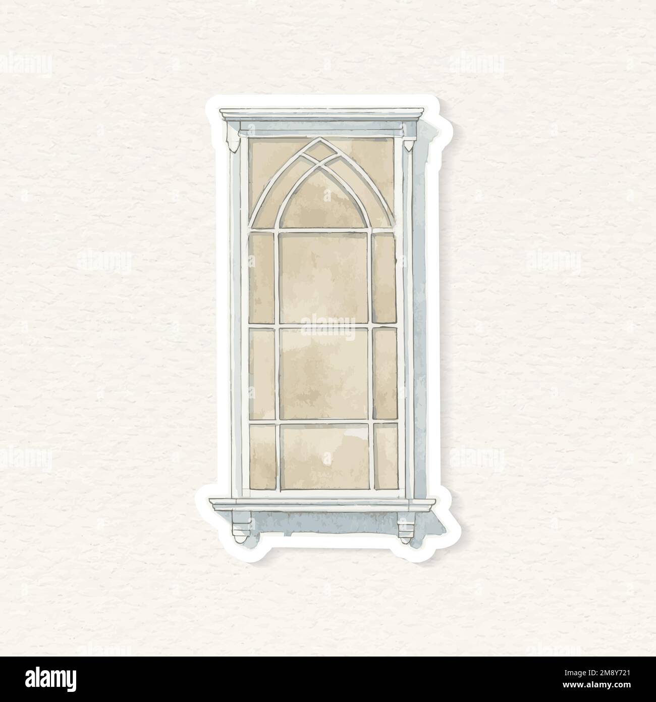 Vecteur aquarelle vintage main clipart architecture de fenêtre européenne Illustration de Vecteur