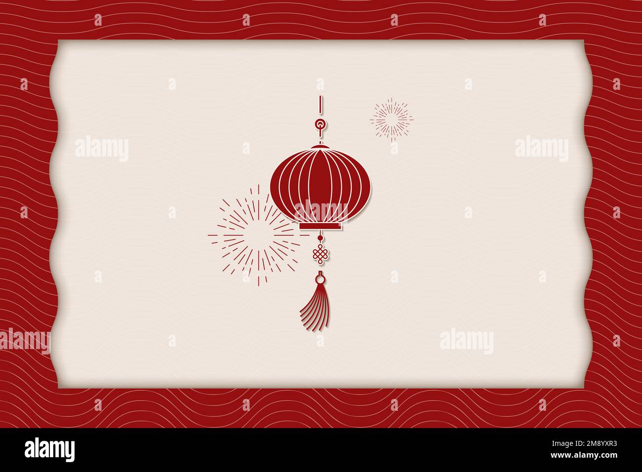 Carte traditionnelle à motif lanterne rouge chinoise Illustration de Vecteur