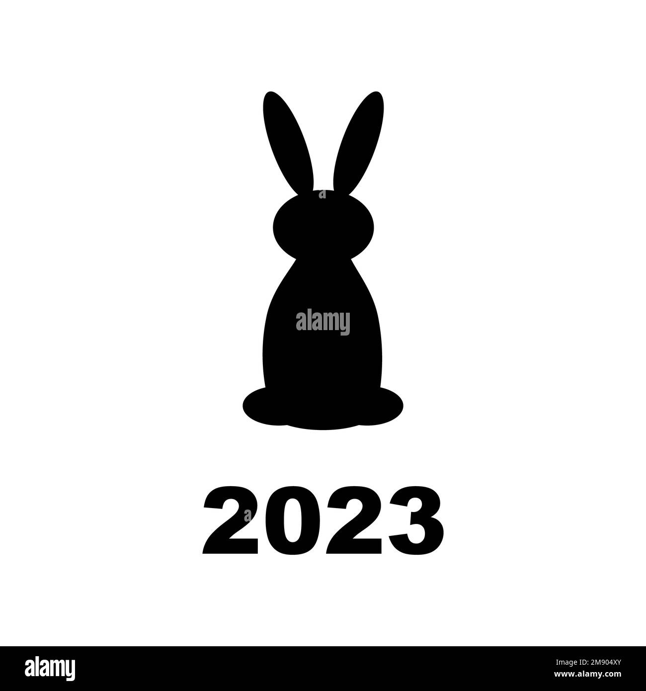 Bonne année chinoise 2023 année du lapin. Les caractères chinois signifient lapin. Élément design pour carte de voeux, prospectus, invitation, affiche, brochette Banque D'Images