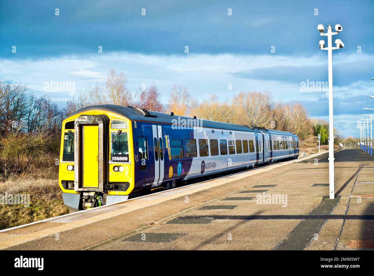 Classe 158 Northern Rail Unit à la gare d'Eaglescliffe, Stockton on Tees, Cleveland, Angleterre Banque D'Images