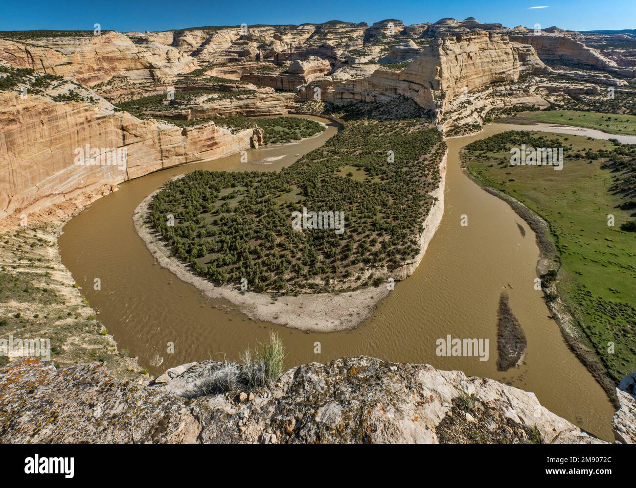 Yampa Canyon de la rivière Yampa, Harding Hole Overview, vue depuis le bord des canyons, Yampa Bench Road, Dinosaur National Monument, Colorado, Etats-Unis Banque D'Images