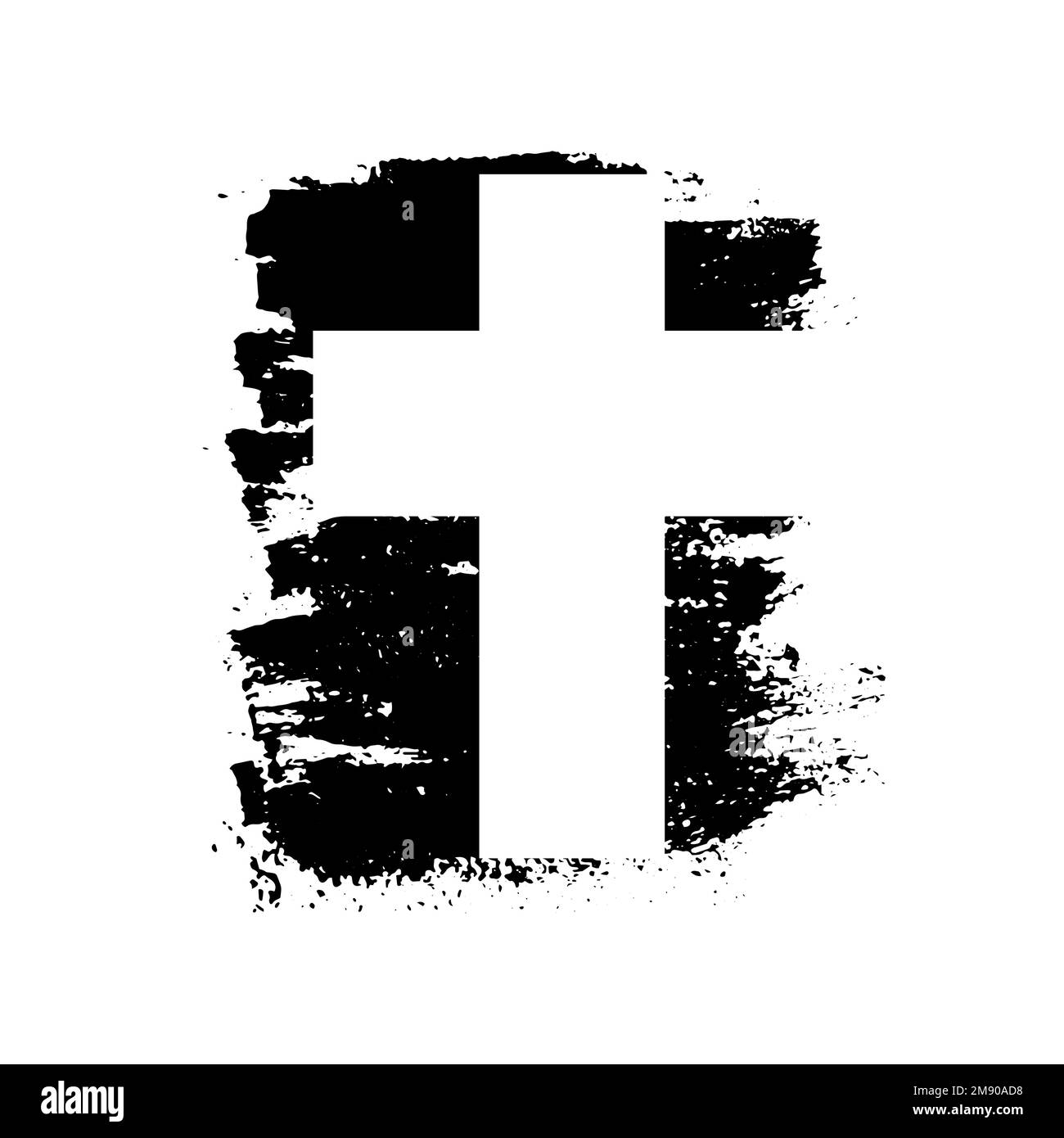 Croix religieuse noire avec un pinceau. Illustration vectorielle Illustration de Vecteur