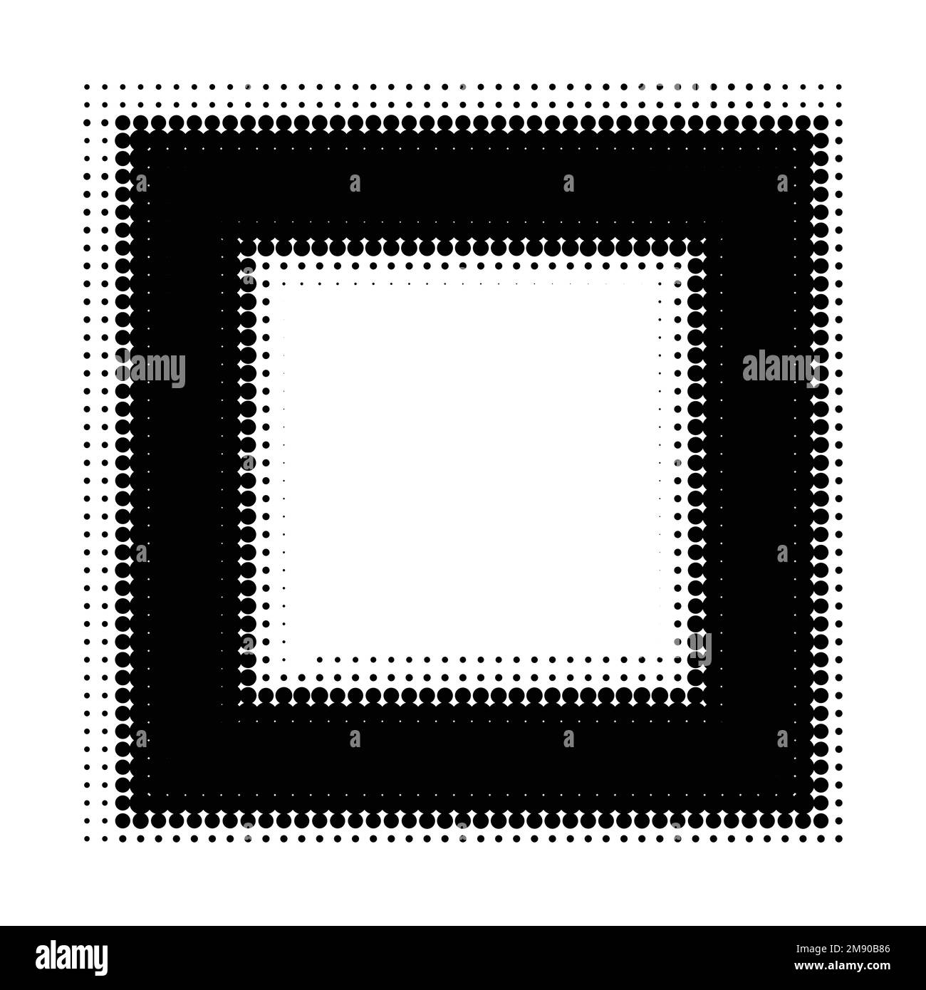 Cadre carré à partir de points demi-tons Illustration de Vecteur