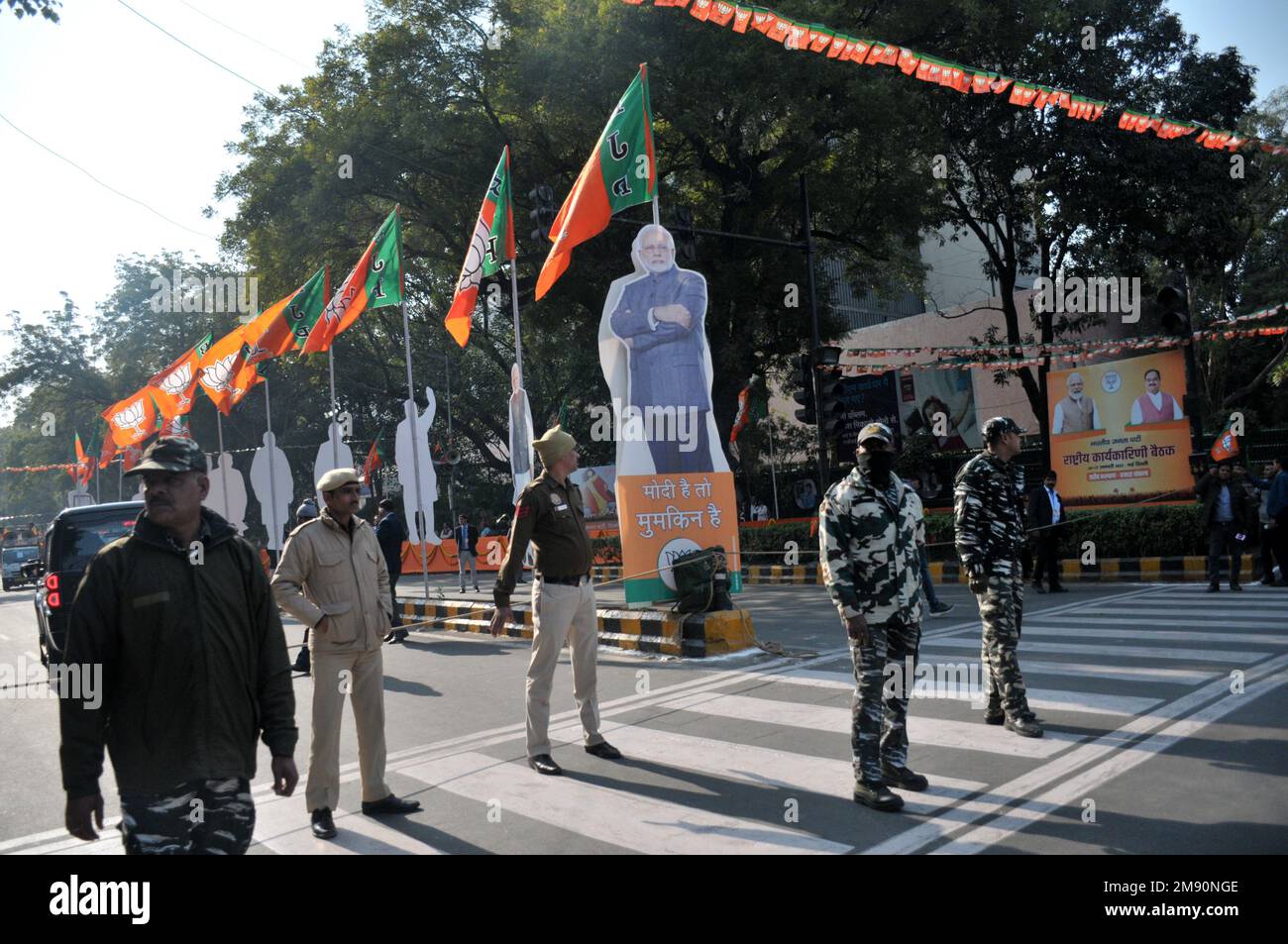 16 janvier 2023, New Delhi, Delhi, Inde: Chefs de BJP et découpe au parti Réunion nationale de l'exécutif en présence PM Narendra Modi et Président national de BJP J. P. Nadda ji aujourd'hui, au Centre de congrès de NDMC, (image de crédit: © Ravi Batra/ZUMA Press Wire) USAGE ÉDITORIAL SEULEMENT! Non destiné À un usage commercial ! Banque D'Images