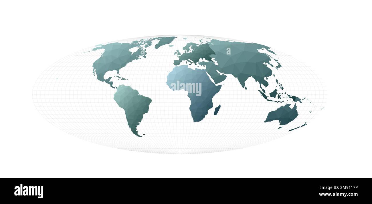 Illustration de la carte du monde. Projection Bromley. Illustration vectorielle amusante. Illustration de Vecteur