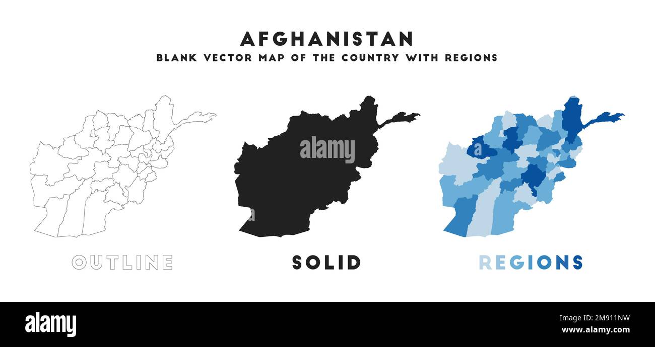 Carte de l'Afghanistan. Frontières de l'Afghanistan pour votre infographie. Forme vectorielle du pays. Illustration vectorielle. Illustration de Vecteur