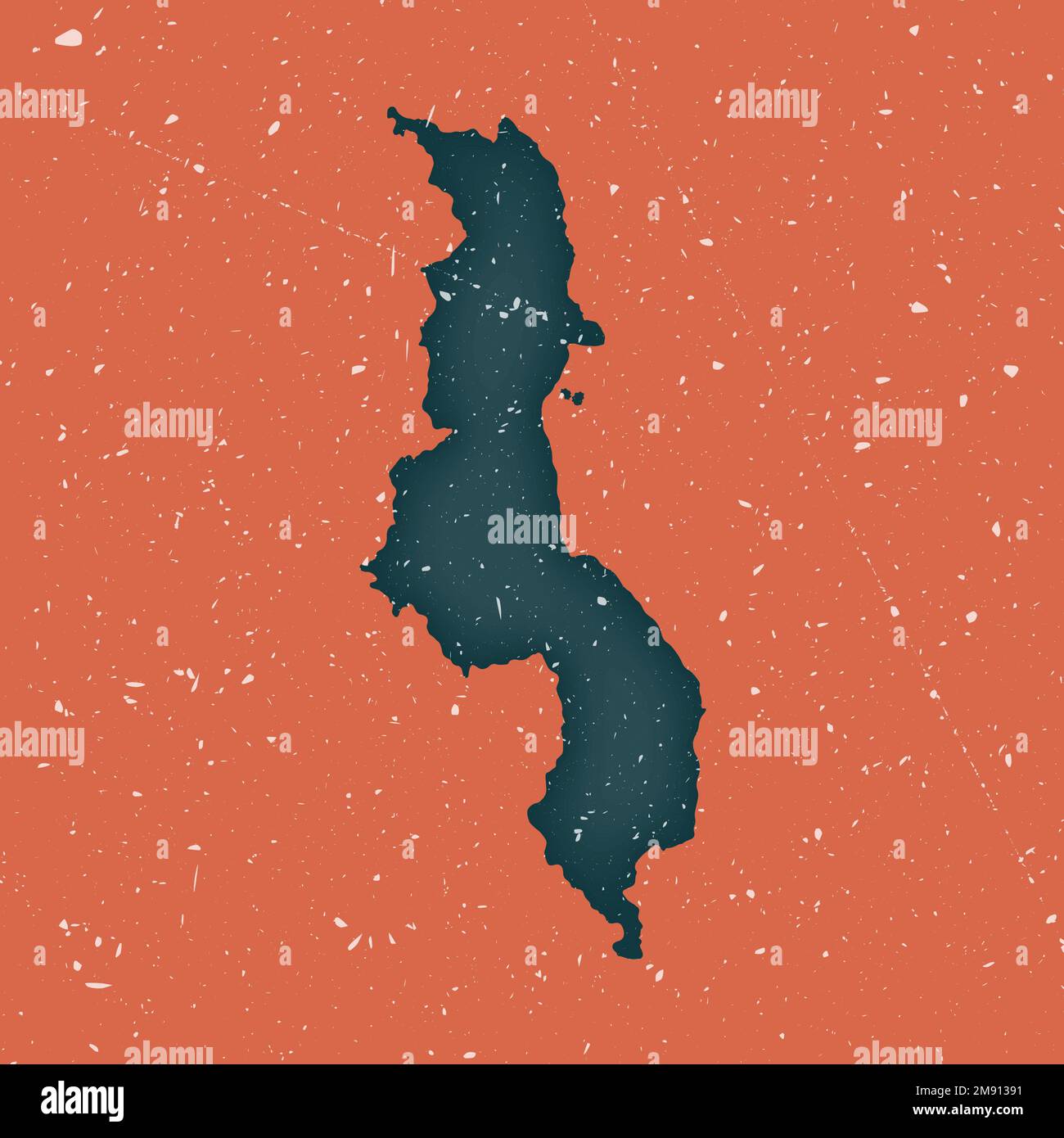Malawi carte d'époque. Grunge la carte du pays avec la texture en difficulté. Affiche Malawi. Illustration vectorielle. Illustration de Vecteur
