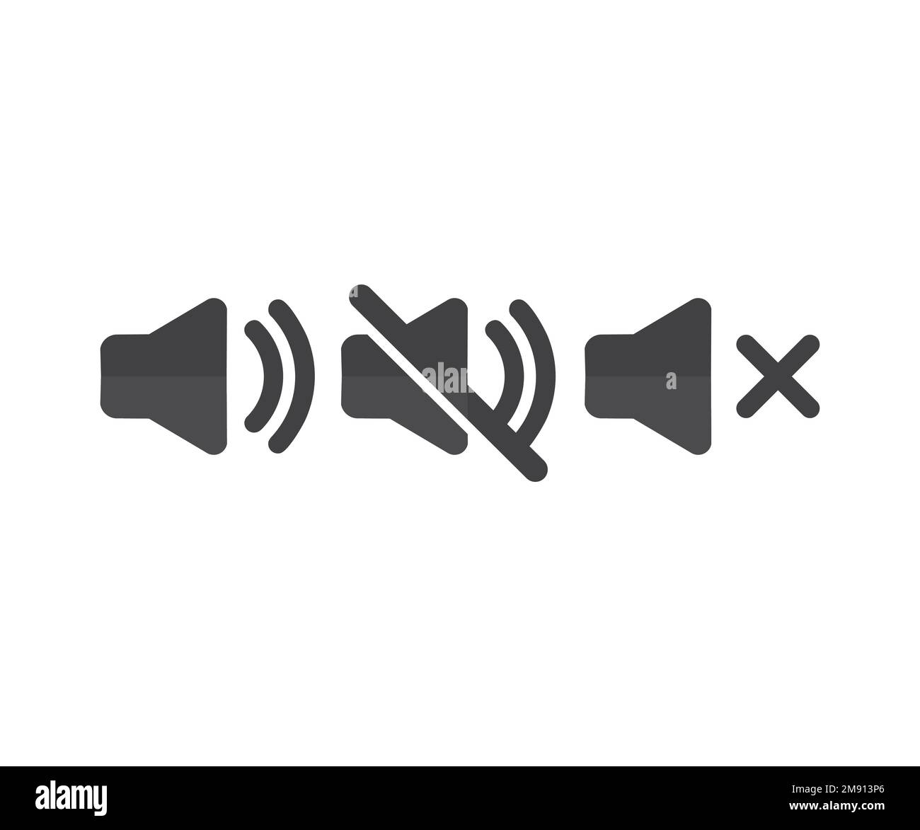 Icône Haut-parleur définie. Volume. Haut-parleur. Logo « Mute » et « Unmute volume ». Des icônes vectorielles plates. Icône de volume du haut-parleur, symbole de son vocal audio. Illustration de Vecteur