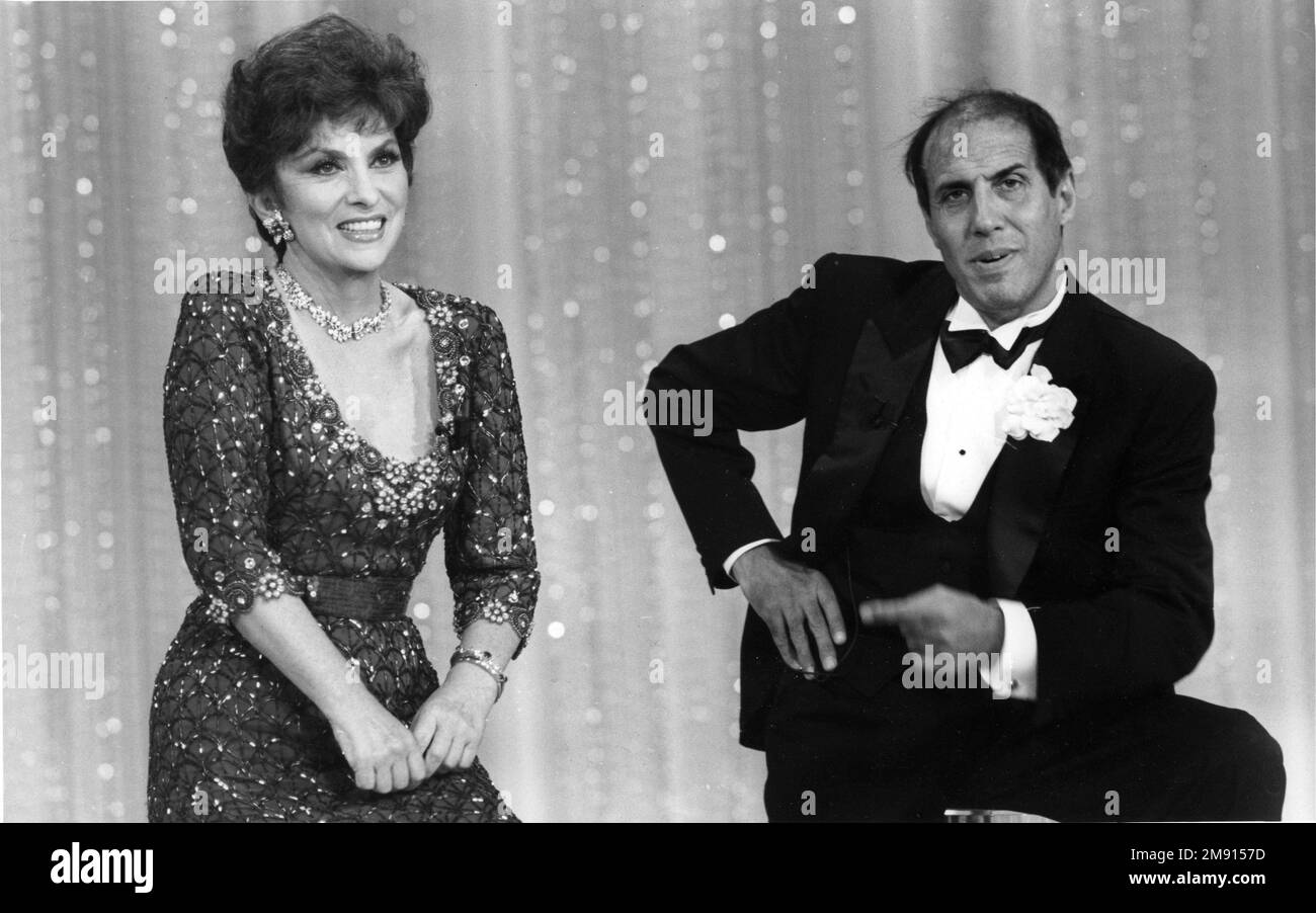 ADRIANO CELENTANO CON GINA LOLLOBRIGIDA A FANTASTICO 88 usage éditorial seulement Banque D'Images