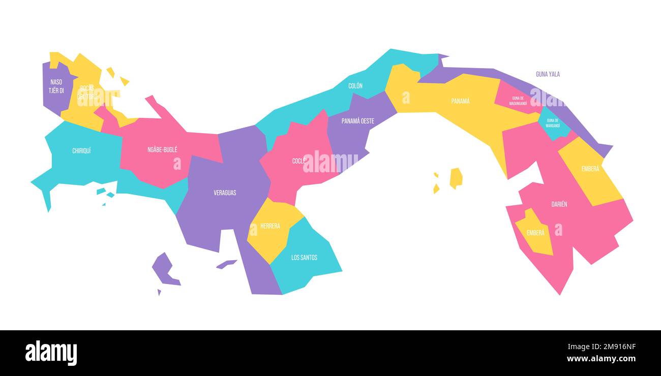 Panama carte politique des divisions administratives provinces. Carte