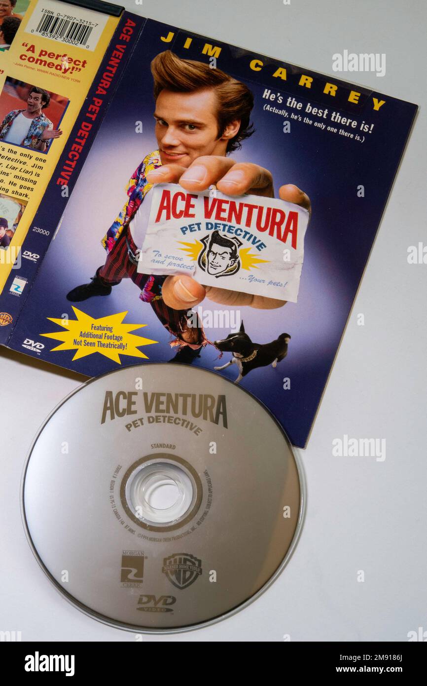 Encore la vie du DVD 'Ace Ventura, PET Detective' sorti en 1994, Etats-Unis Banque D'Images