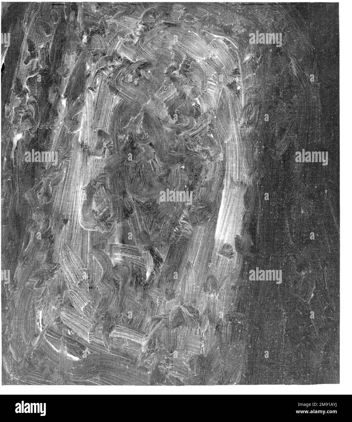 Femme à Manteau Robert Henri (américain, 1865-1929). Femme à Manteau, 1898. Huile sur toile, 58 1/16 x 38 11/16 in. (147,5 x 98,3 cm). Peint à Paris à une époque où Robert Henri était déterminé à faire sa marque professionnelle en tant que jeune artiste, ce travail, dans une palette sombre et fumée rappelant délibérément les anciens maîtres européens, présente son modèle préféré, Berthe Terrier. Bien qu'il ait volontairement allié son art avec la tradition vénérée, Henri a également ajouté une ambiance contemporaine en présentant Terrier avec une expression audacieuse et presque provocante. Les radiographies révèlent qu'Henri a repeint cette œuvre en profondeur comme h. Banque D'Images