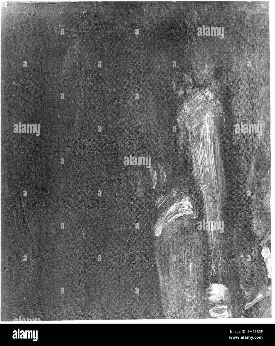 Femme à Manteau Robert Henri (américain, 1865-1929). Femme à Manteau, 1898. Huile sur toile, 58 1/16 x 38 11/16 in. (147,5 x 98,3 cm). Peint à Paris à une époque où Robert Henri était déterminé à faire sa marque professionnelle en tant que jeune artiste, ce travail, dans une palette sombre et fumée rappelant délibérément les anciens maîtres européens, présente son modèle préféré, Berthe Terrier. Bien qu'il ait volontairement allié son art avec la tradition vénérée, Henri a également ajouté une ambiance contemporaine en présentant Terrier avec une expression audacieuse et presque provocante. Les radiographies révèlent qu'Henri a repeint cette œuvre en profondeur comme h. Banque D'Images