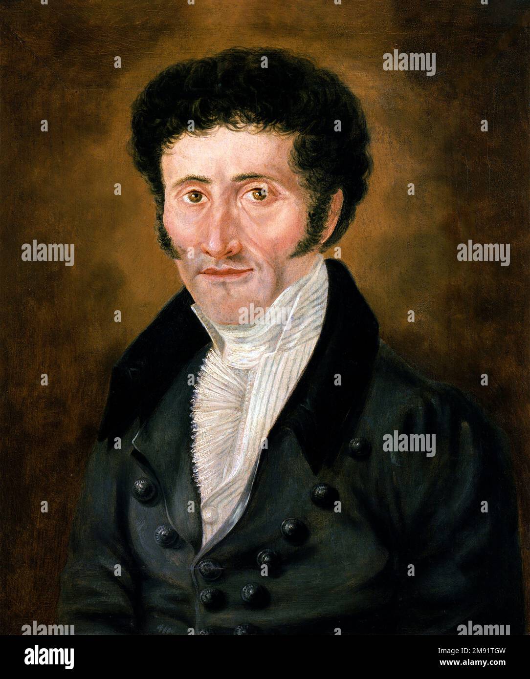 E T A HOFFMANN. Portrait de l'écrivain d'horreur gothique allemand Ernst Theodor Amadeus Hoffmann (1776-1822), autoportrait, huile sur toile Banque D'Images