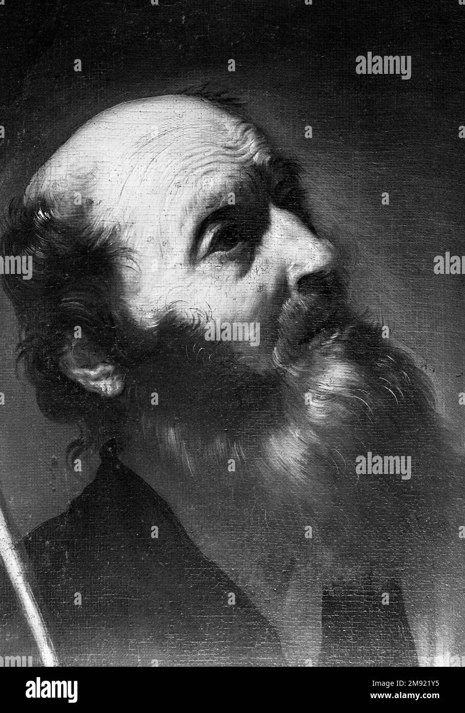 Saint Joseph avec la barre fleurie Jusepe de Ribera (espagnol, 1591-1652). Saint Joseph avec la tige de floraison, début 1630s. Huile sur panneau, 46 x 35 3/4 in. (116,8 x 90,8 cm). Appelé “Lo Spagnoletto” (le petit Espagnol) par sa clientèle italienne, le Ribera, né et formé en Espagne, a fait sa carrière à Naples, où son principal patron, le duc d'Osuna, a servi de vice-roi aux dirigeants bourbons espagnols du sud de l'Italie. Suivant une tradition espagnole initiée par le célèbre peintre El Greco (1541–1614), Ribera a peint des portraits individuels des intimates du Christ, y compris son père Saint Joseph and Banque D'Images