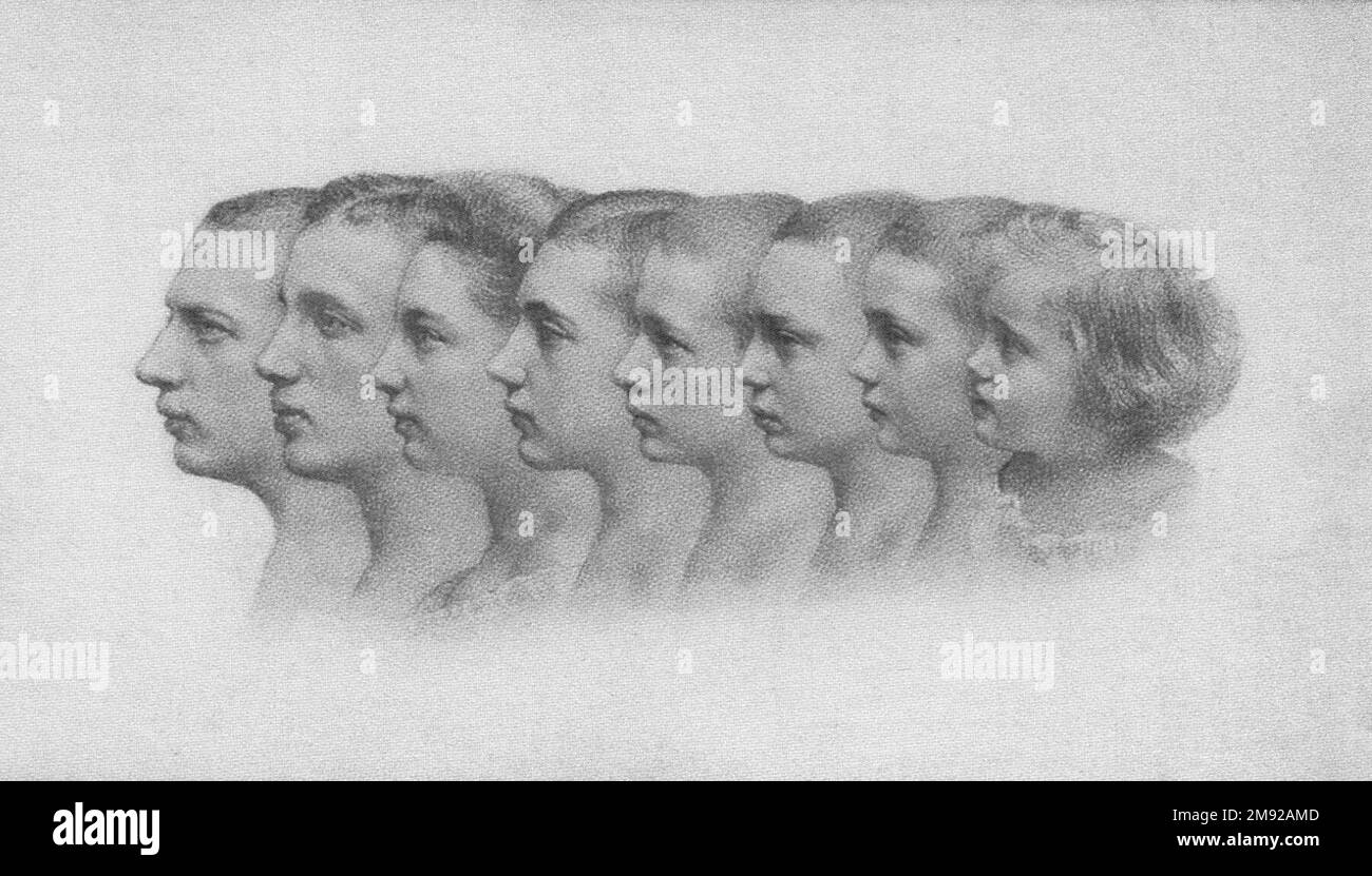Dessin de plusieurs enfants, de Russie ca. 1911 Banque D'Images