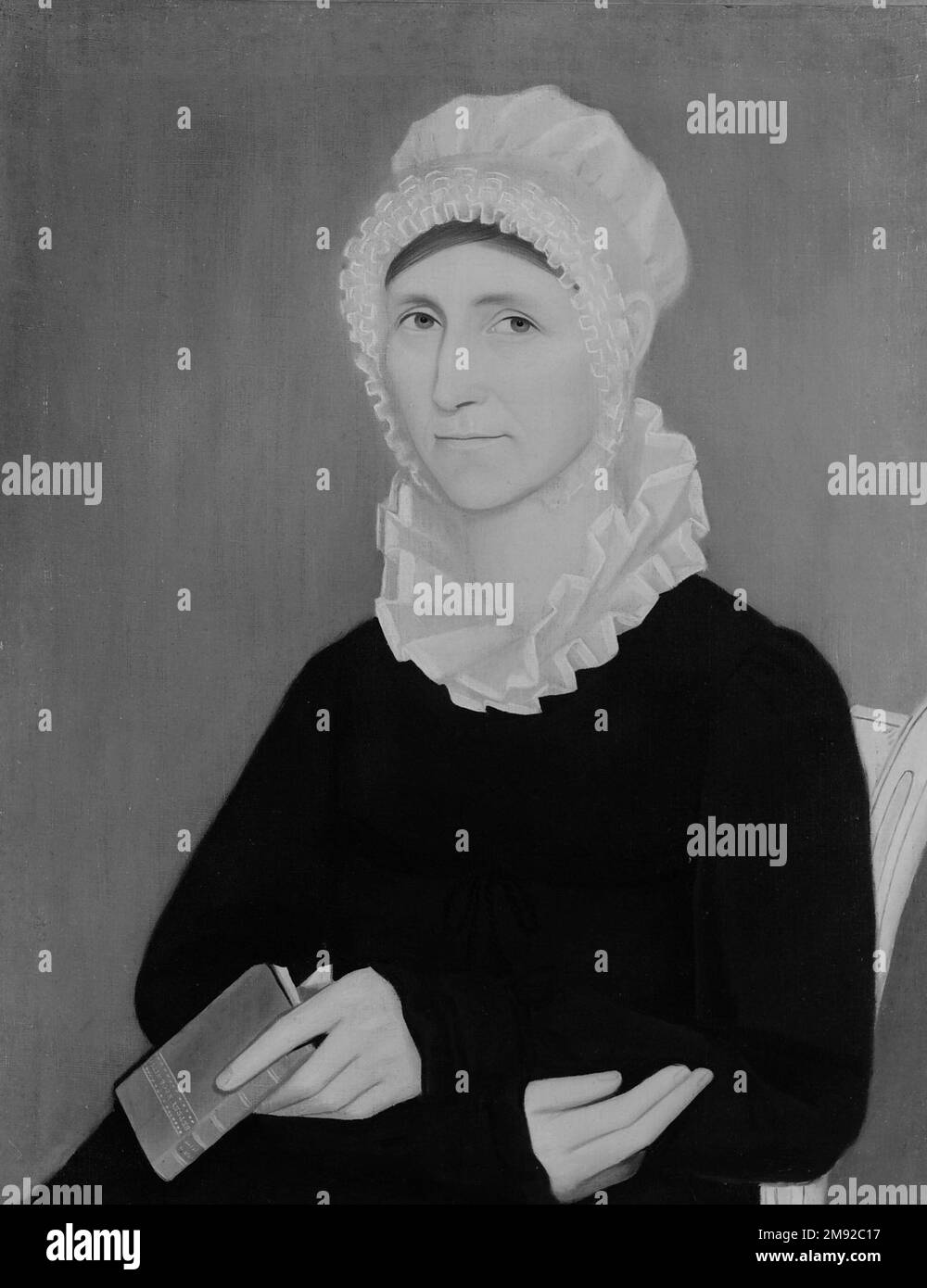 Betsey Beckwith Ammi Phillips (américain, 1788-1865). Betsey Beckwith, env. 1817. Huile sur toile, 30 1/2 x 24 9/16 in. (77,4 x 62,4 cm). Ce portrait représente la moitié d'un grand couple du pays hollandais. Nathan Beckwith était arpenteur-géomètre et sa femme était la sœur de Mary Lyon, fondatrice du mont Holoke, le premier collège féminin américain. Leur statut social de gentry rural est suggéré par leur pâturage digne et les belles chaises peintes de style fédéral. AMMI Phillips était un peintre itinérant qui cherchait des commissions à New York, dans l'ouest du Connecticut et dans le Massachusetts. Apparentl Banque D'Images