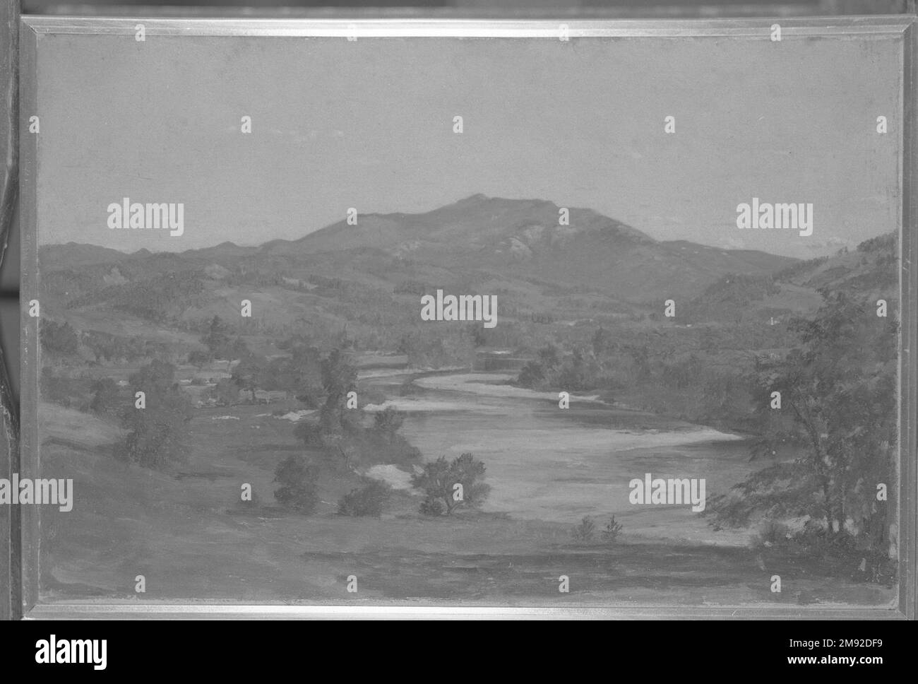 Étude pour Welch Mountain de West Compton, New Hampshire Winckworth Allan gay (américain, 1821-1910). Étude de Welch Mountain de West Compton, New Hampshire, 1856. Huile sur carton, 8 1/8 x 12 3/16 po. (20,6 x 31 cm). À l'été 1856, lors d'un voyage dans les White Mountains avec Asher B. Durand et d'autres artistes, gay a peint cette petite étude (ci-dessous, 58,156), qui est devenue la base de la peinture (ci-dessus, 52,15) faite dans son studio de Boston deux ans plus tard. Les larges coups de pinceau et les couleurs de l'étude sont devenus plus subtils dans la composition finale. Gay a également déplacé le vantag Banque D'Images