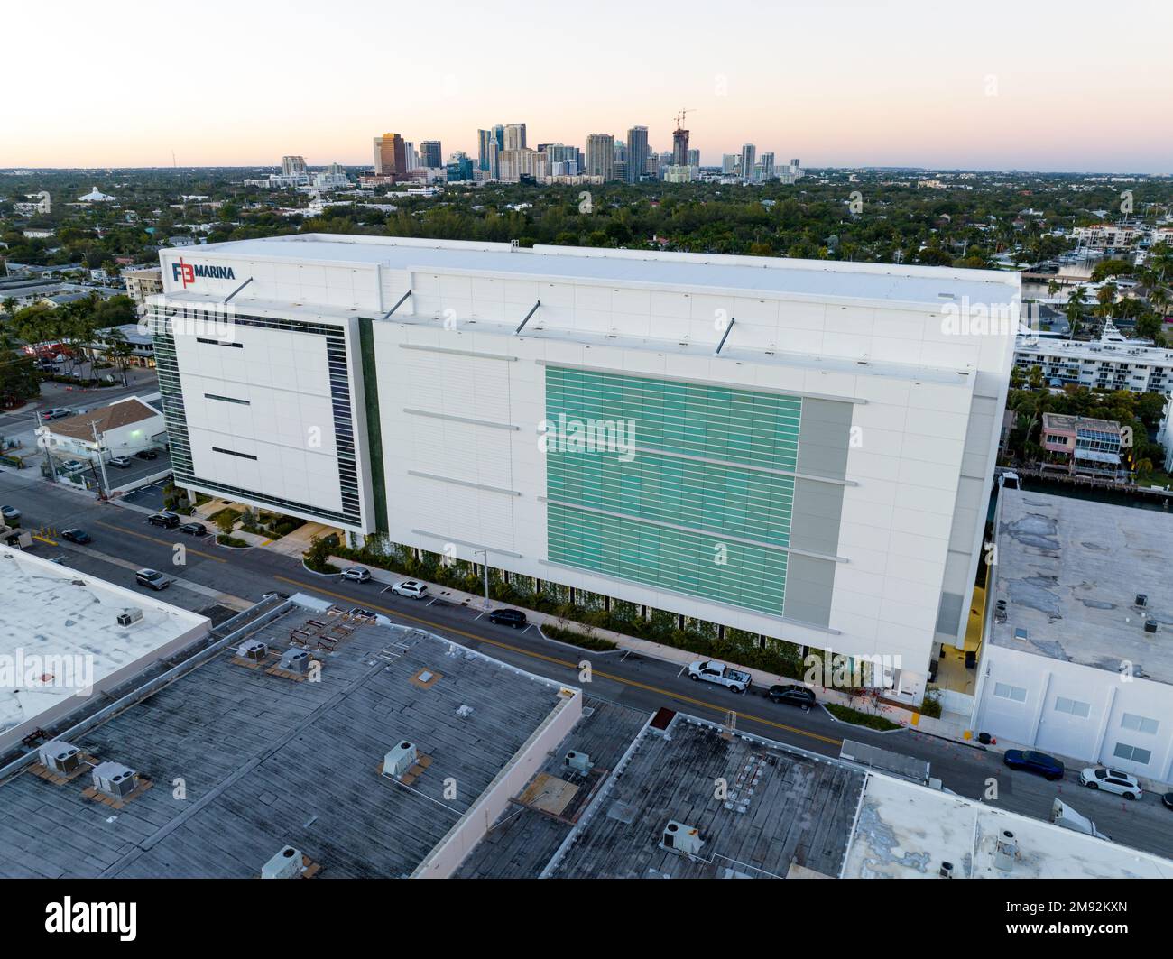 Fort Lauderdale, FL, Etats-Unis - 14 janvier 2023: Photo aérienne F3 Marina 17th Street fort Lauderdale Banque D'Images