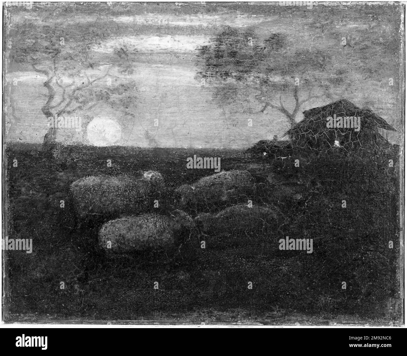 Albert Pinkham Ryder (américain, 1847-1917). Le pli, fin 1870s. Huile sur toile, 8 7/16 x 8 7/8 in. (21,5 x 22,6 cm). Art américain fin 1870s Banque D'Images