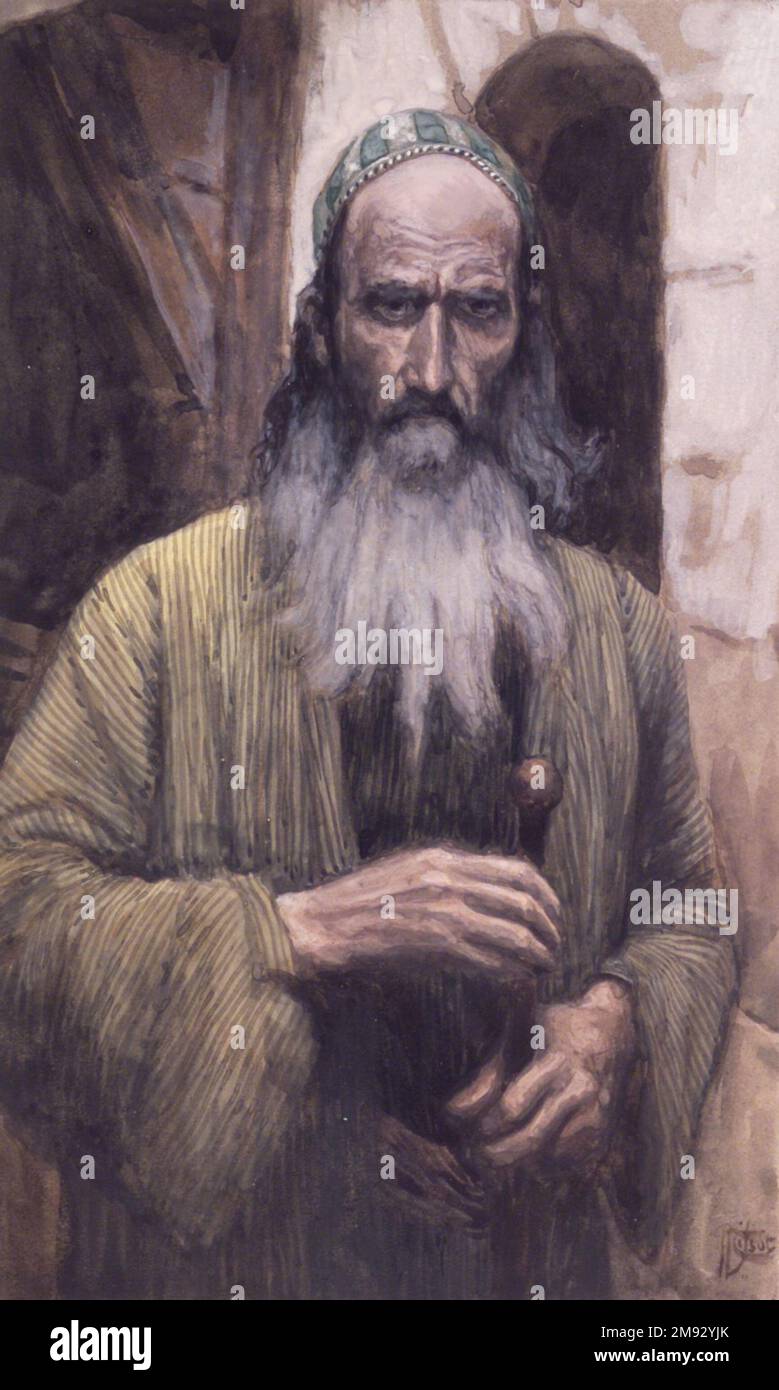 Saint Paul James Tissot (français, 1836-1902). Saint Paul, 1886-1894. Aquarelle opaque sur graphite sur papier vélin gris, image : 6 1/2 x 3 15/16 po. (16,5 x 10 cm). Art européen 1886-1894 Banque D'Images