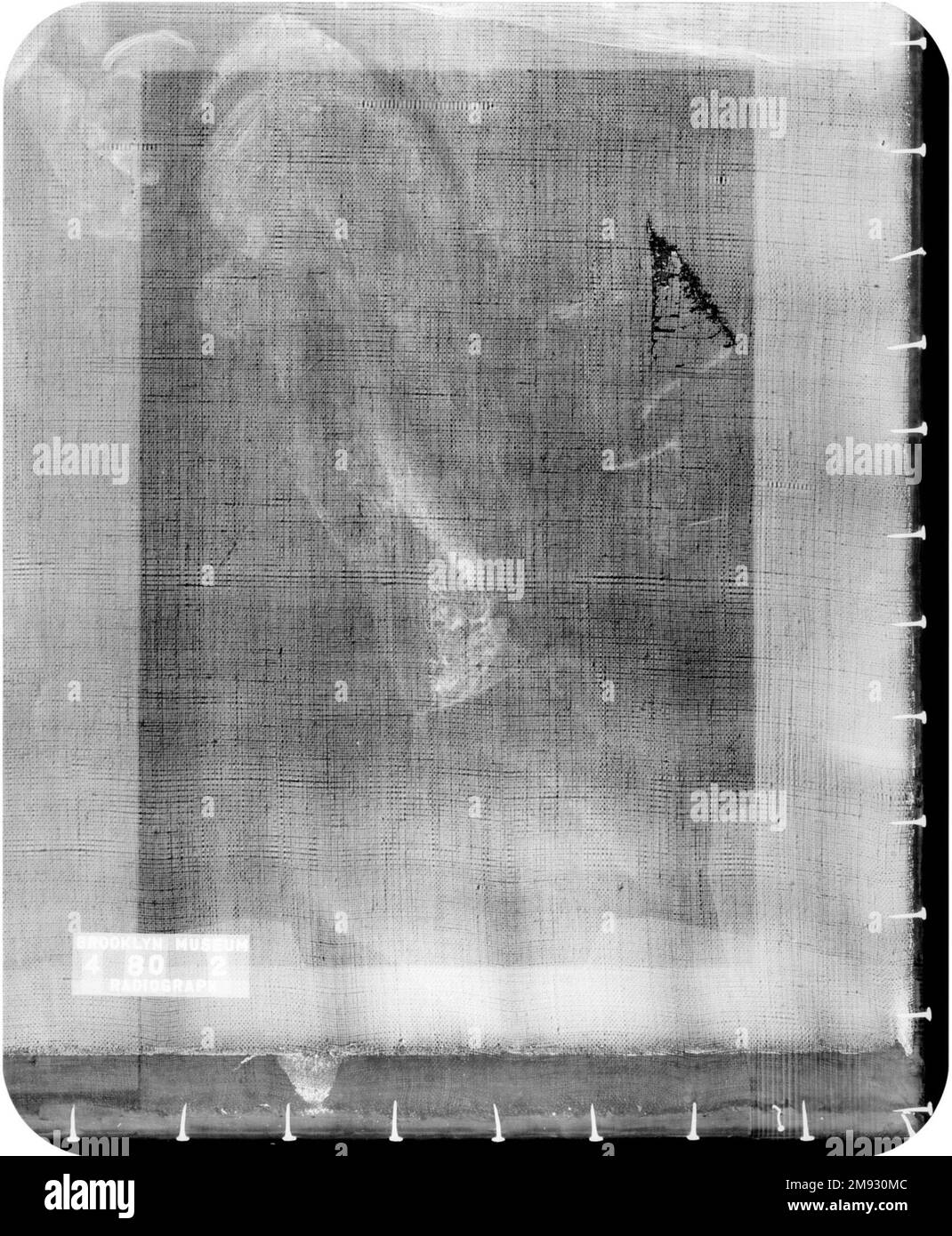 Portrait d'un homme (Portrait d'homme) Edgar Degas (Français, 1834-1917). Portrait d'un homme (Portrait d'homme), env. 1866. Huile sur toile, 34 x 25 1/2 in. (86,4 x 64,8 cm). Dans cette peinture énigmatique, un homme non identifié en tenue bourgeoise moderne est assis dans une chaise parmi des coupes de viande. Un plat de saucisse et un trotter sanglant de porc fraîchement sculpté repose sur la table recouverte de tissu, et ce qui semble être un rôti de côtes se trouve sur un autre plat (ou est-ce une palette d’artistes ?) par terre. À mi-chemin entre ces deux plaques de chair animale morte se trouvent les mains clapées de l'homme, qui renforcent le mélancolique Banque D'Images