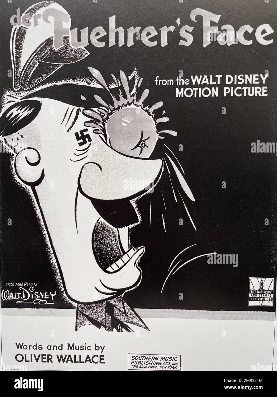 LE VISAGE DE DER FUEHRER est un cauchemar à Nutziland alias Donald Duck à Nutziland. Un dessin animé anti-nazi de Walt Disney en 1943 Banque D'Images