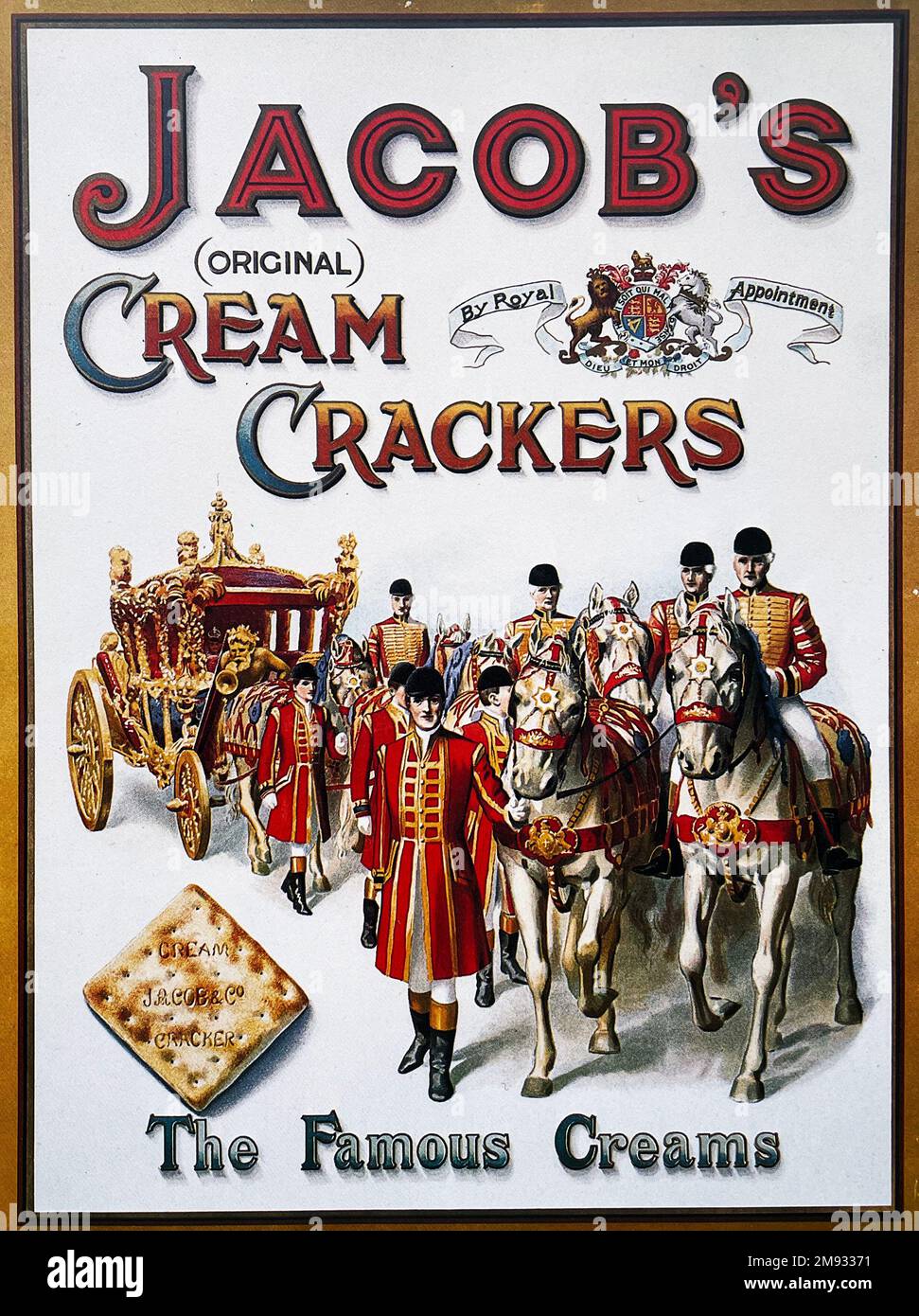 JACOB'S CREAM CRACKERS annonce à propos de 1910 Banque D'Images