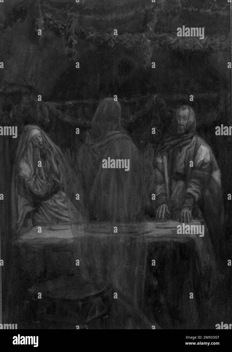 Il a disparu de leur vue (il dénigut à leurs propres) James Tissot (français, 1836-1902). Il a disparu de leur vue (il dénigut à leurs yeux), 1886-1894. Aquarelle opaque sur graphite sur papier vélin gris, image : 9 3/4 x 6 13/16 po. (24,8 x 17,3 cm). Art européen 1886-1894 Banque D'Images