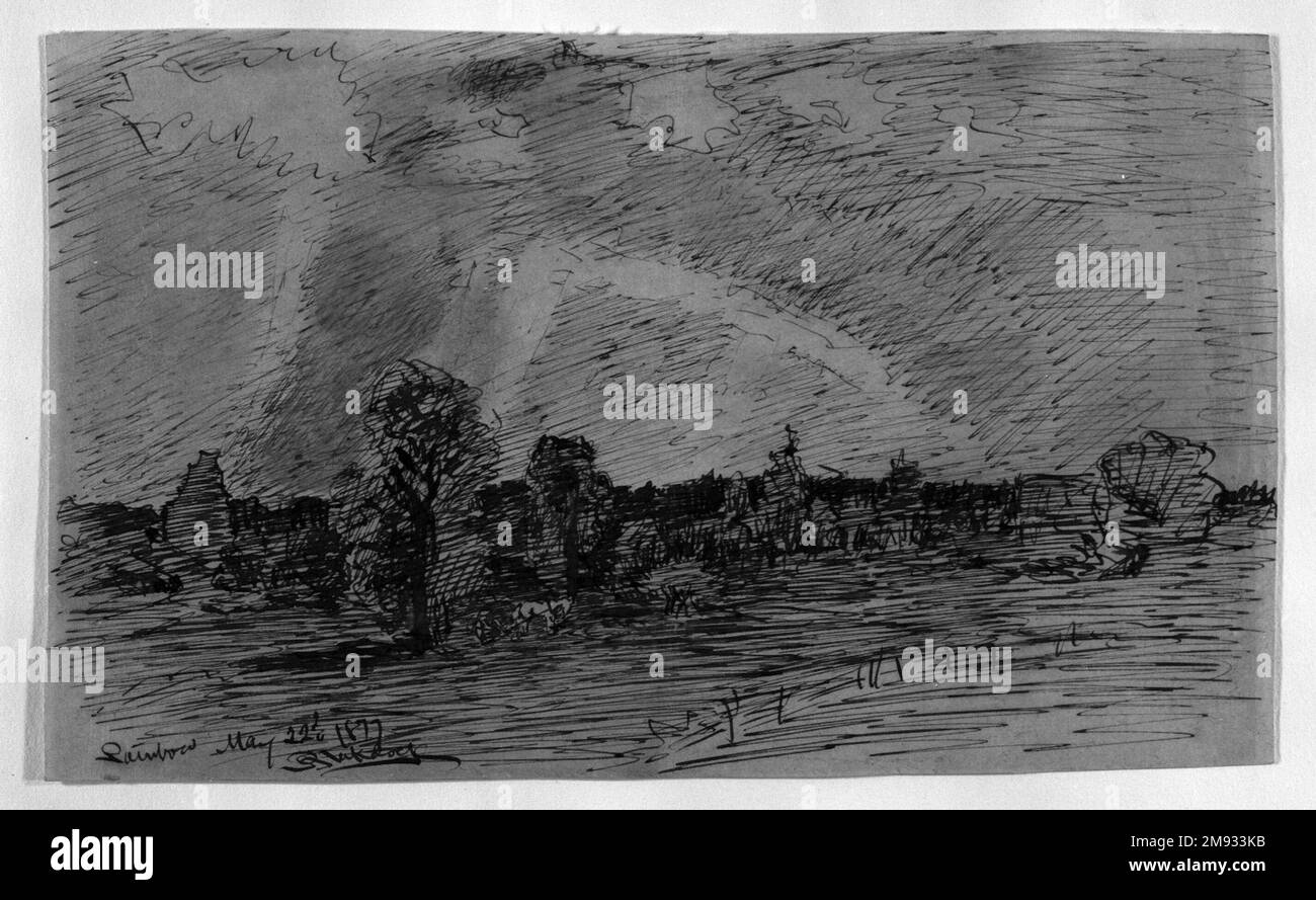Rainbow Ralph Albert Blakelock (américain, 1847-1919). Arc-en-ciel, 22 mai 1877. Stylo et encre sépia sur papier, feuille : 5 3/8 x 9 1/16 po. (13,7 x 23 cm). 22 mai 1877 d'art américain Banque D'Images