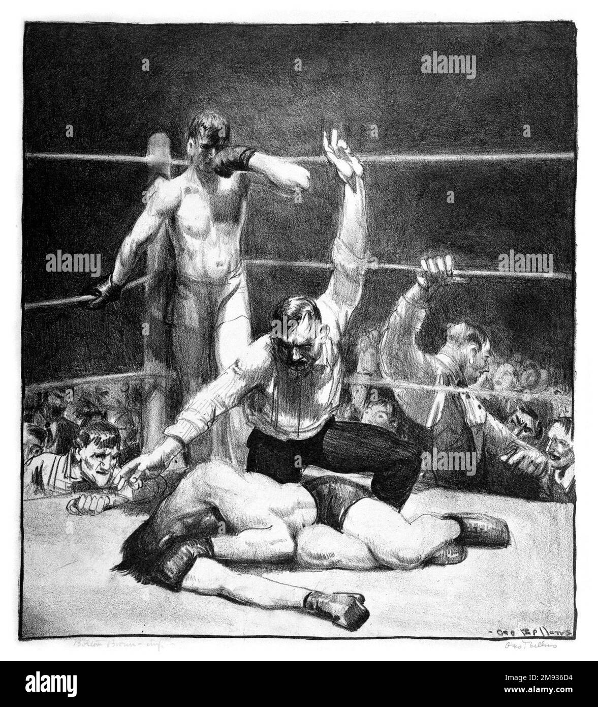 Compté no 2 George Wesley Bellows (américain, 1882-1925). Décompté no 2, 1921. Lithographie sur papier à colombe mince, feuille : 17 1/8 x 13 3/16 po. (43,5 x 33,5 cm). Art américain 1921 Banque D'Images