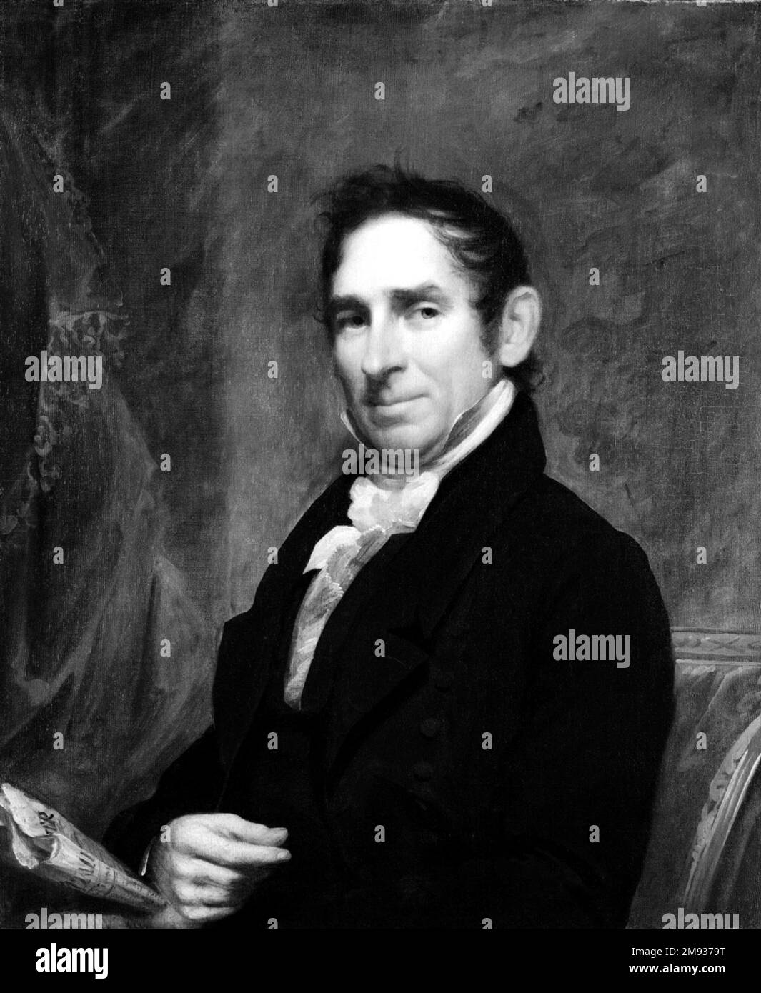 Portrait d'un homme Samuel Lovett Waldo (américain, 1783-1861). Portrait d'un homme, env. 1815. Huile sur toile, 29 15/16 x 24 13/16 in. (76 x 63 cm). Art américain ca. 1815 Banque D'Images