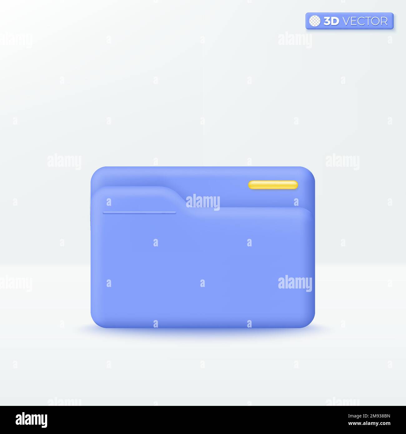 Icône de dossier 3D. Portefeuille d'informations en ligne pour la présentation, la recherche confortable, les données de travail stockées, concept de gestion de fichiers. 3D vecteur i Illustration de Vecteur