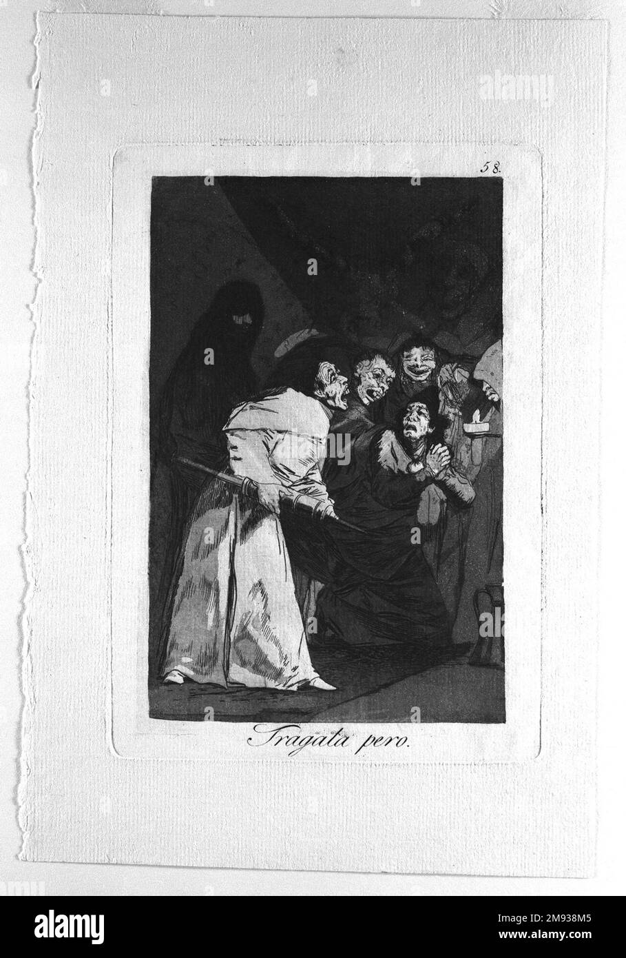 Avalez-le, chien (Tragala perro) Francisco de Goya y Lucientes (espagnol, 1746-1828). , 1797-1798. Gravure et aquatint sur papier couché, feuille : 11 7/8 x 7 15/16 po. (30,2 x 20,2 cm). Art européen 1797-1798 Banque D'Images