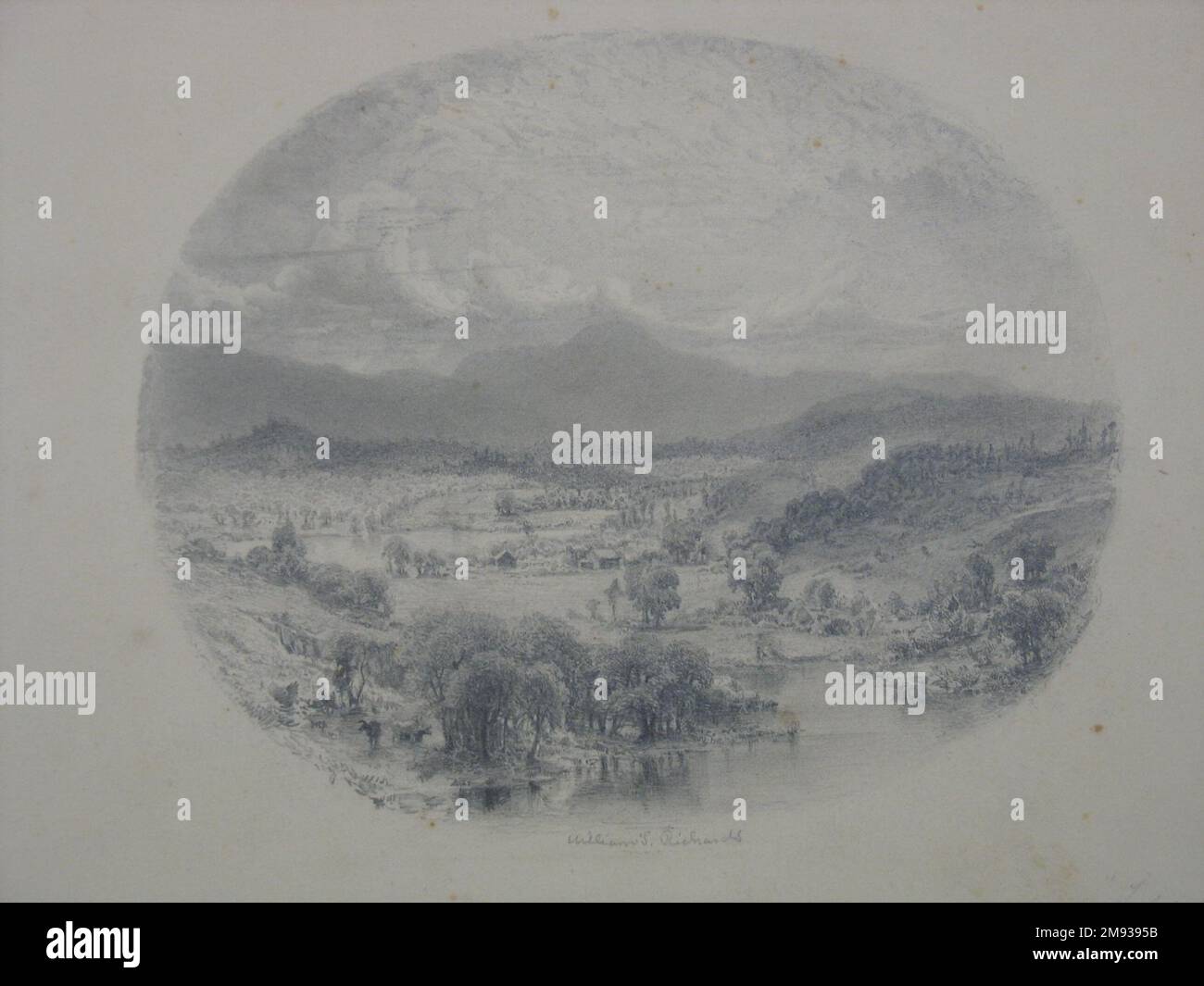 Paysage vignette William Trost Richards (américain, 1833-1905). Vignette paysage, n.d. Graphite sur papier épais, feuille : 11 3/8 x 15 5/16 po. (28,9 x 38,9 cm). Art américain n.d. Banque D'Images