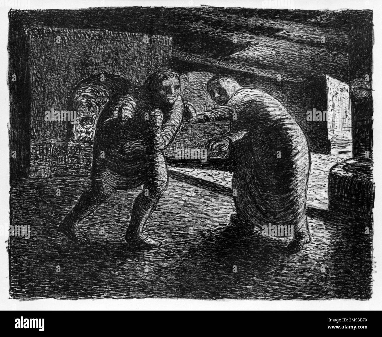 Le meurtrier (Die Mörderin) Ernst Barlach (allemand, 1870-1938). , 1912. Lithographie sur papier vélin, image: 11 7/16 x 14 3/8 po. (29,1 x 36,5 cm). Art européen 1912 Banque D'Images