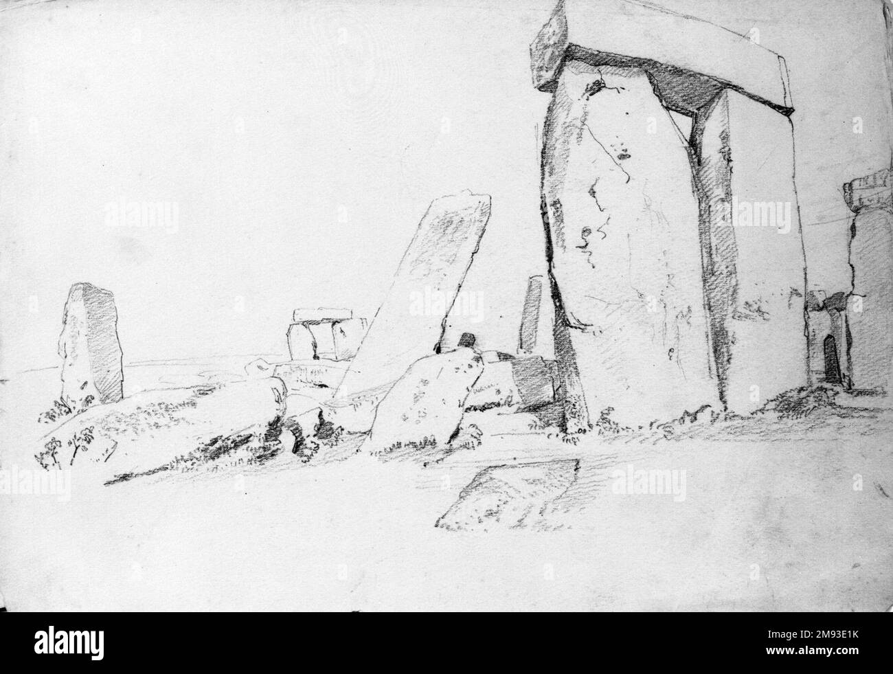 Stonehenge William Trost Richards (américain, 1833-1905). Stonehenge, né Graphite sur papier, feuille : 10 x 14 1/2 po. (25,4 x 36,8 cm). Art américain n.d. Banque D'Images