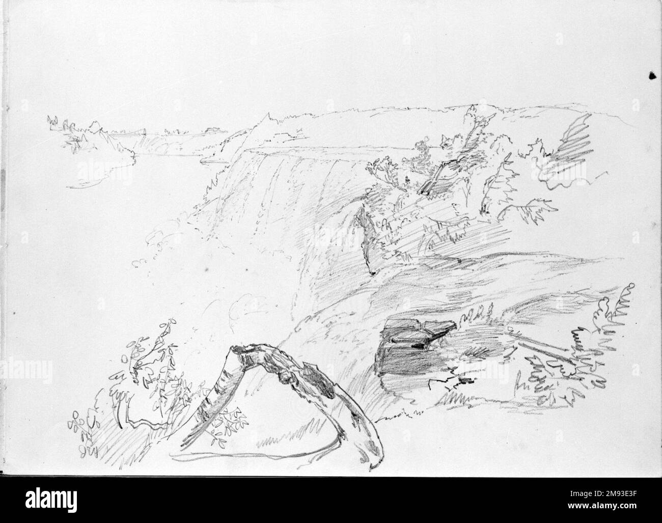 Niagara Falls William Trost Richards (américain, 1833-1905). Niagara Falls, N.D. Graphite sur papier, feuille : 9 3/16 x 12 1/2 po. (23,3 x 31,8 cm). Art américain n.d. Banque D'Images