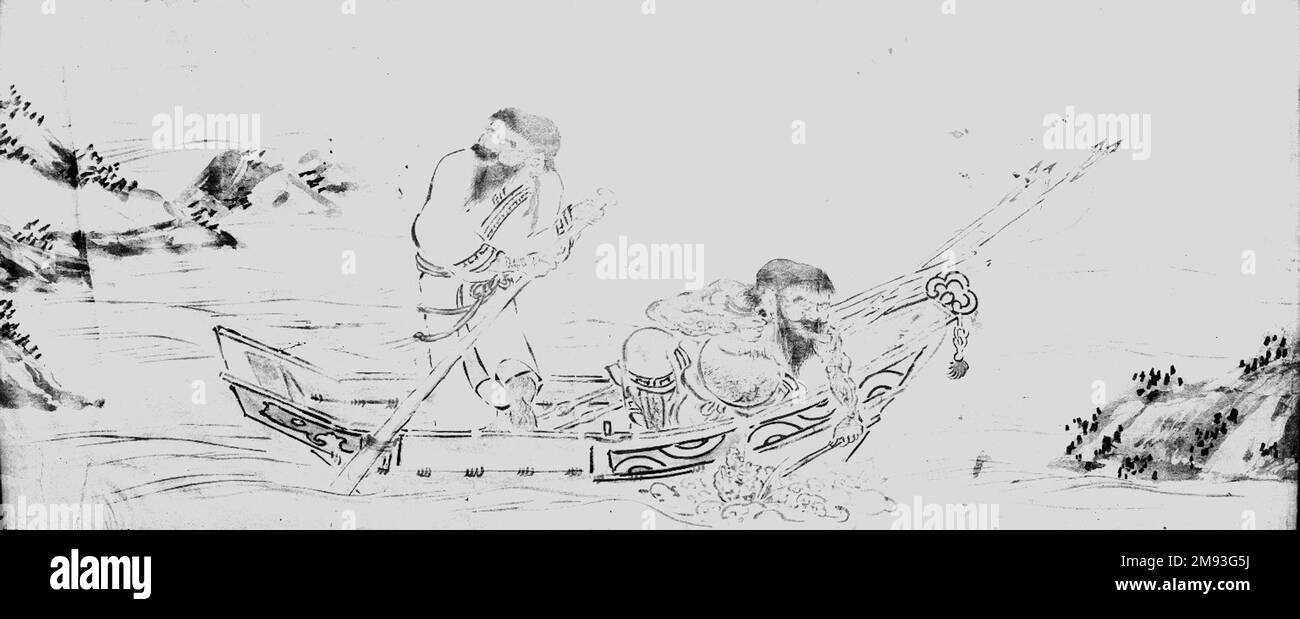 Douanes locales de l'Ainu Ainu. Douanes locales de l'Ainu, 19th siècle. Défilement manuel, encre et couleurs sur papier, 10 5/8 x 332 1/8 cm (27 x 843,6 cm). Art asiatique 19th siècle Banque D'Images