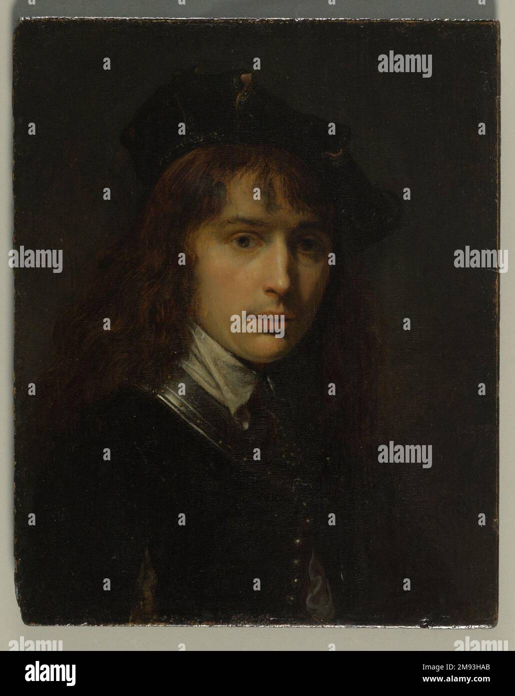 Autoportrait Gerrit Dou (néerlandais, 1613-1675). Autoportrait, env. 1631. Huile sur panneau, 6 3/16 × 4 15/16 × 1/8 in. (15,7 × 12,5 × 0,3 cm). Art européen ca. 1631 Banque D'Images